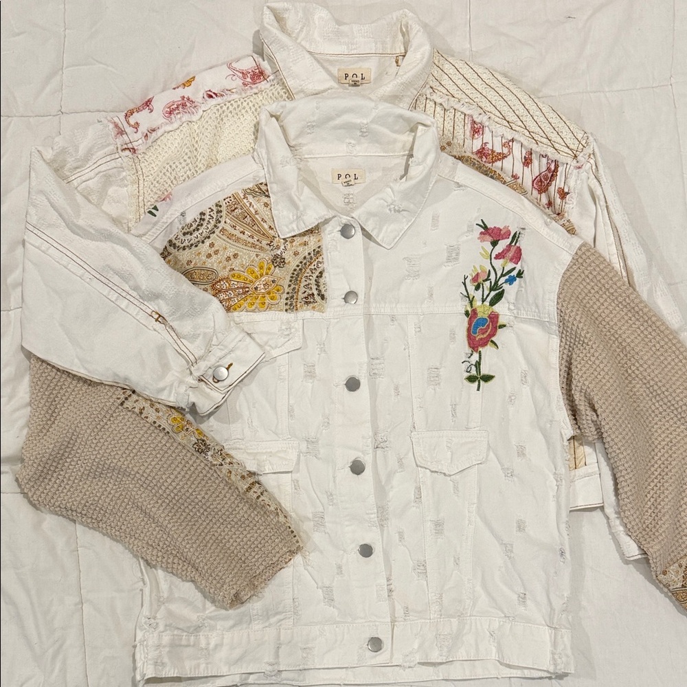 POL Women's Embroidered White Jackets